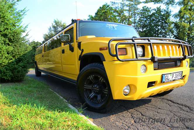 Rent Yellow Hummer Limo in NJ and NY through Prom Limo Rental NJ